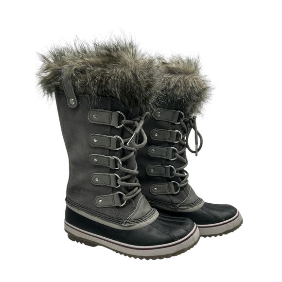 Sorel Joan of Arctic Women’s Size 7 Waterproof Tall Lace-up Snow Boots in Gray - Picture 3 of 5